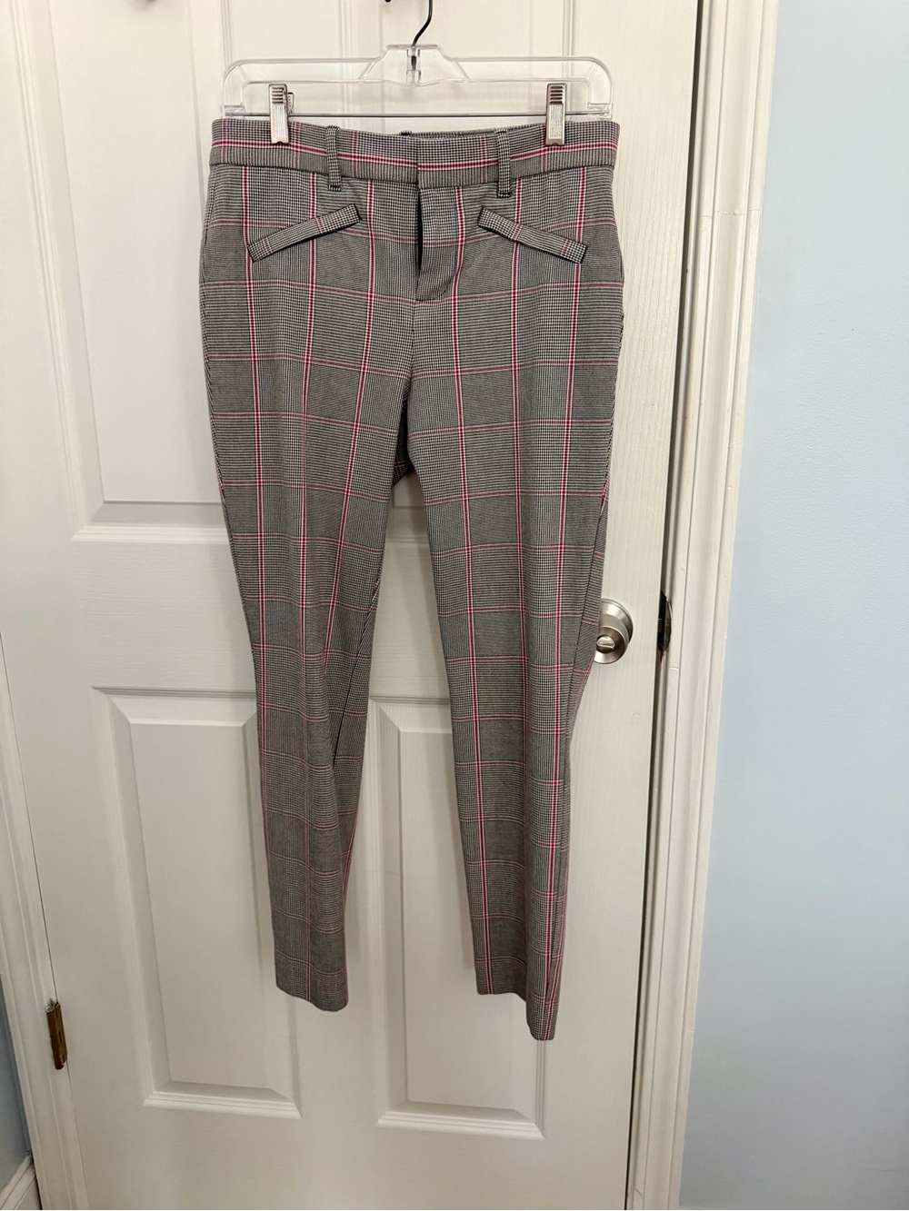 Gap Signature Skinny Ankle Plaid Pants Size 4 | Gray Windowpane Career Pants